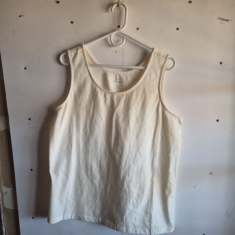Cj Banks Layer-your-look Plus Size X Wide Strap Women’s Tank Top Cream Color